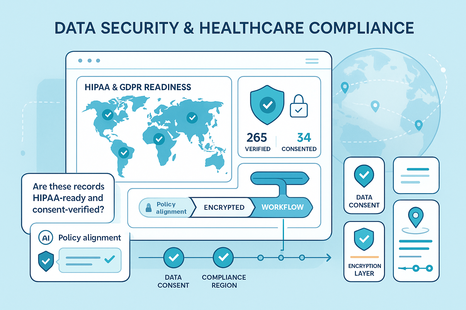 Data Security & Healthcare Compliance illustration